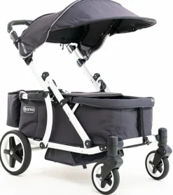 Pronto Squared (2 Seater) Stroller Wagon - White Frame / Space Grey