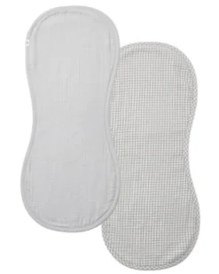 Quincy Mae Burp Cloth, 2 Pack Sky Gingham, Sky - Sky