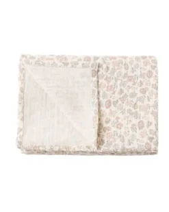 Quincy Mae Woven Swaddle Vintage Floral - Natural