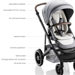 Romer Tura Stroller + Sera Bassinet Bundle - Pearl