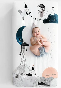 Rookie Humans Cotton Sateen Crib Sheet - The Moon's Birthday