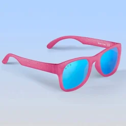 Roshambo Eyewear Polarized Toddler Sunglasses - Kelly Kapowski - Pink Glitter / Mirrored Blue (2-4 years)
