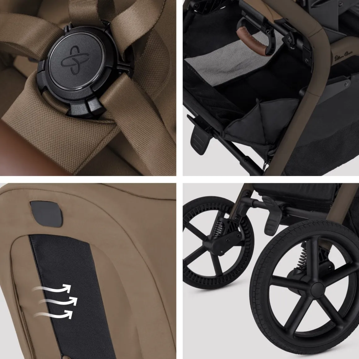 Silver Cross Breez Modular Stroller + Bassinet Bundle - Maple