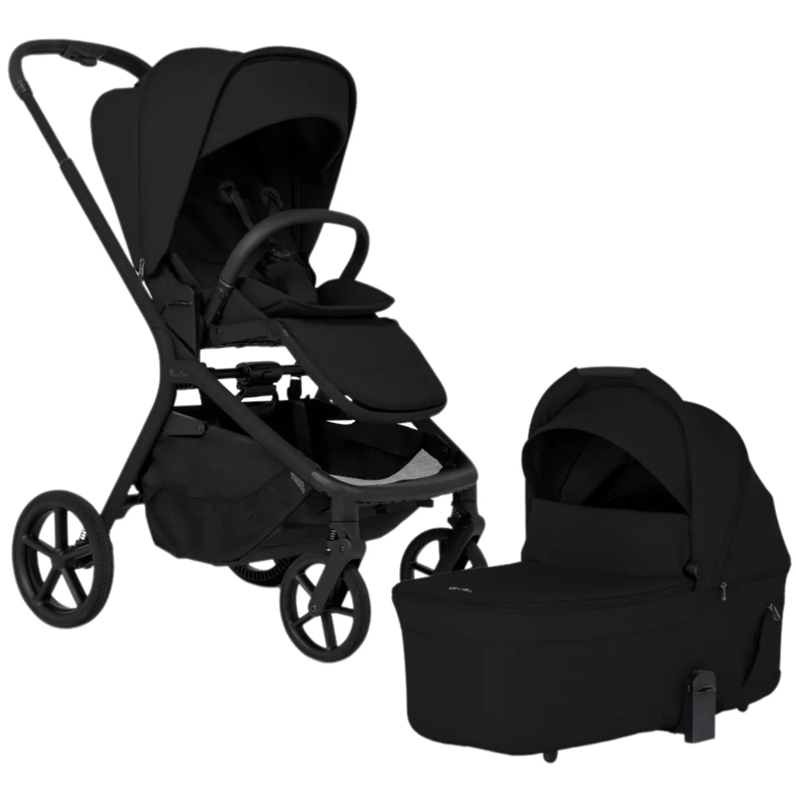 Silver Cross Breez Modular Stroller + Bassinet Bundle - Onyx