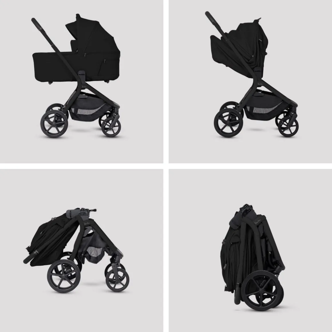 Silver Cross Breez Modular Stroller + Bassinet Bundle - Onyx