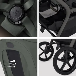 Silver Cross Breez Modular Stroller + Bassinet Bundle - Pewter