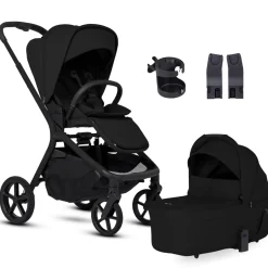 Silver Cross Breez Modular Stroller + Newborn Essentials Bundle - Onyx