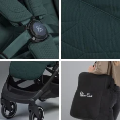 Silver Cross Clic Compact Stroller + Nuna PIPA RX Travel System Bundle - Conifer / Caviar