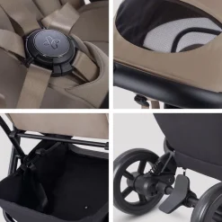 Silver Cross Nia Compact Travel Stroller + Bassinet Bundle - Champagne