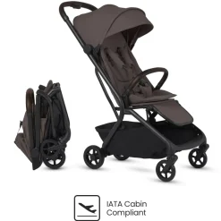 Silver Cross Nia Compact Travel Stroller + Bassinet Bundle - Chocolate