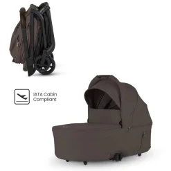 Silver Cross Nia Compact Travel Stroller + Bassinet Bundle - Chocolate