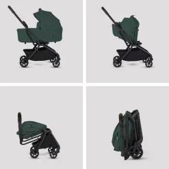 Silver Cross Nia Compact Travel Stroller + Bassinet Bundle - Conifer