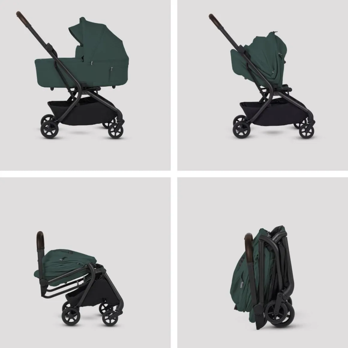 Silver Cross Nia Compact Travel Stroller + Bassinet Bundle - Conifer