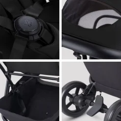 Silver Cross Nia Compact Travel Stroller + Bassinet Bundle - Onyx