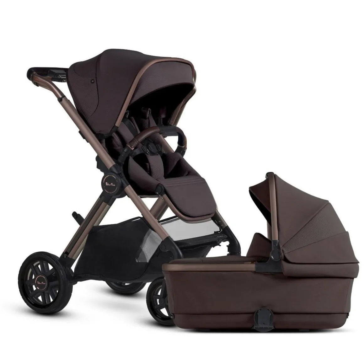 Silver Cross Reef 2 Multi-terrain Modular Stroller + Bassinet Bundle - Ganache