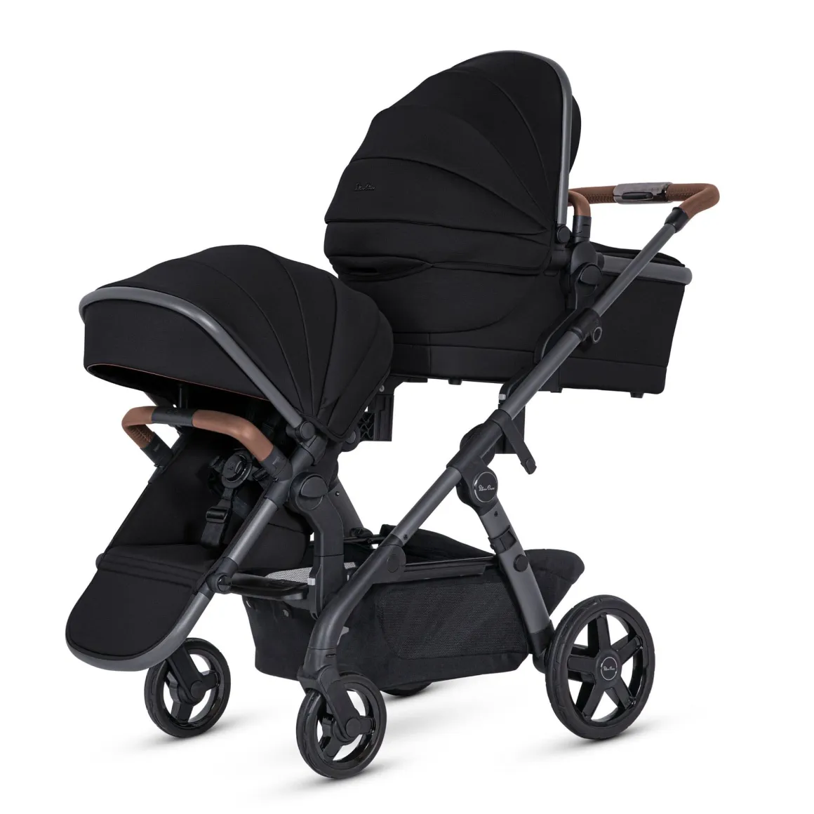 Silver Cross Wave 3 Complete Single-to-Double Stroller - Licorice