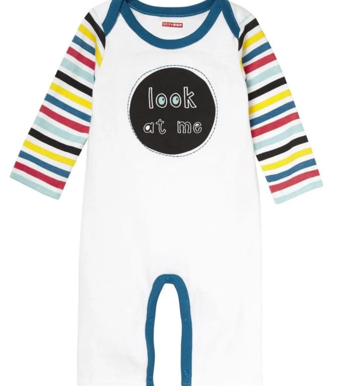 Skip Hop Baby Says Long Sleeve Romper, Look at Me - Stripes (Newborn)