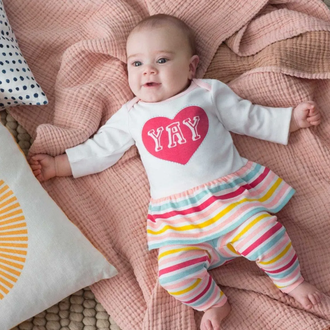 Skip Hop Baby Says Long Sleeve Tunic & Legging Set - Pink Stripes (Newborn)