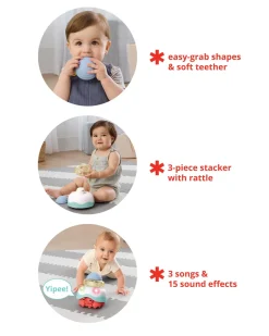 Skip Hop Baby Stack & Crawl 4-in-1 Crab Baby Crawl Toy