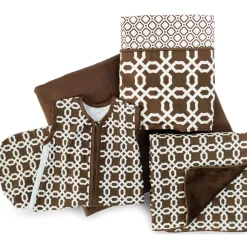 Skip Hop Complete Sheet 4 Crib Piece Set - Chocolate Lattice