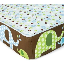 Skip Hop Complete Sheet 4 Piece Crib Set - Elephant Parade