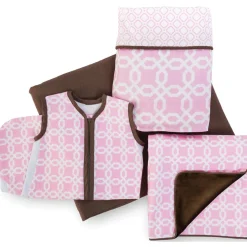 Skip Hop Complete Sheet 4 Piece Crib Set - Pink Lattice