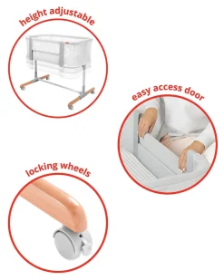 Skip Hop Cozy-Up 2-in-1 Bedside Sleeper & Bassinet - Grey