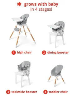 Skip Hop EON 4-in-1 High Chair - Grey / White