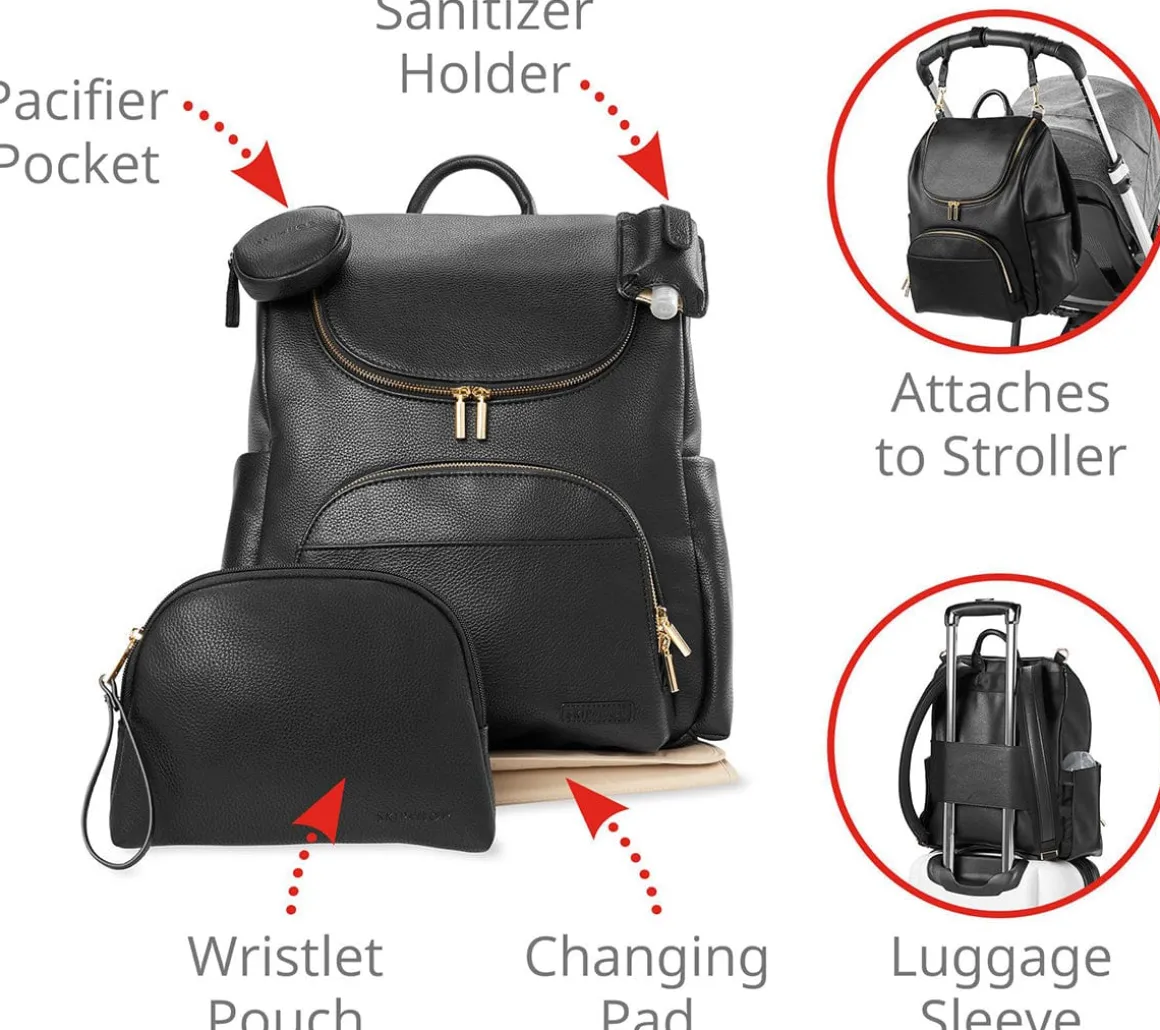 Skip Hop Evermore 6-in-1 Diaper Backpack Set - Black