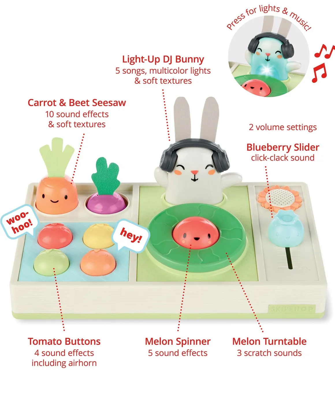 Skip Hop Farmstand Let The Beet Drop DJ Set Baby Musical Toy