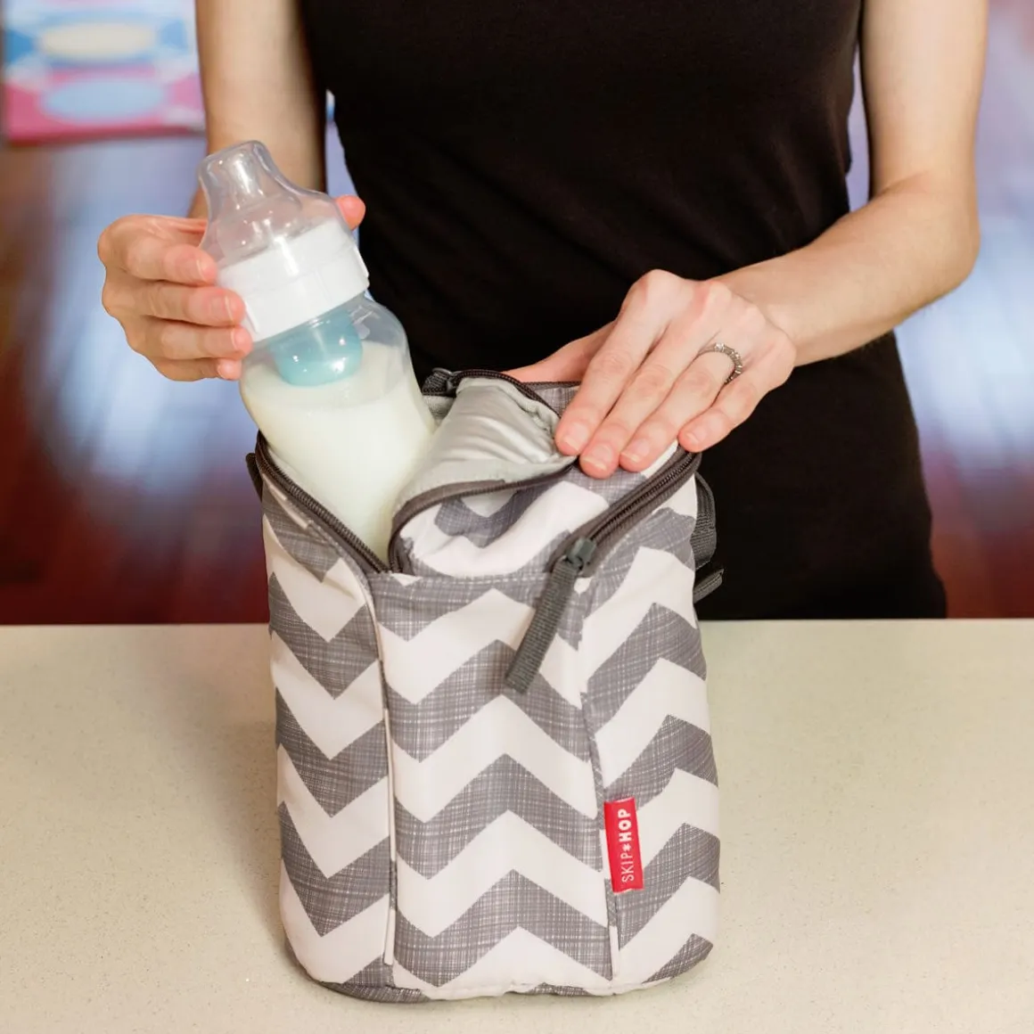 Skip Hop Grab & Go Double Bottle Bag - Black