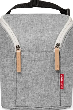 Skip Hop Grab & Go Double Bottle Bag - Grey Melange