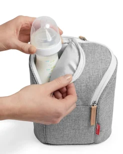 Skip Hop Grab & Go Double Bottle Bag - Grey Melange