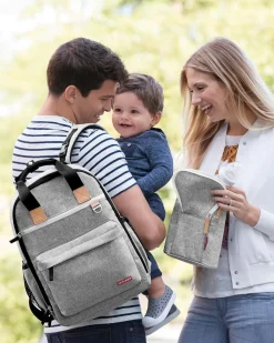 Skip Hop Grab & Go Double Bottle Bag - Grey Melange