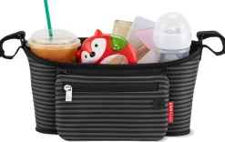 Skip Hop Grab & Go Stroller Organizer - Black/Grey Stripes