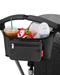 Skip Hop Grab & Go Stroller Organizer - Black/Grey Stripes