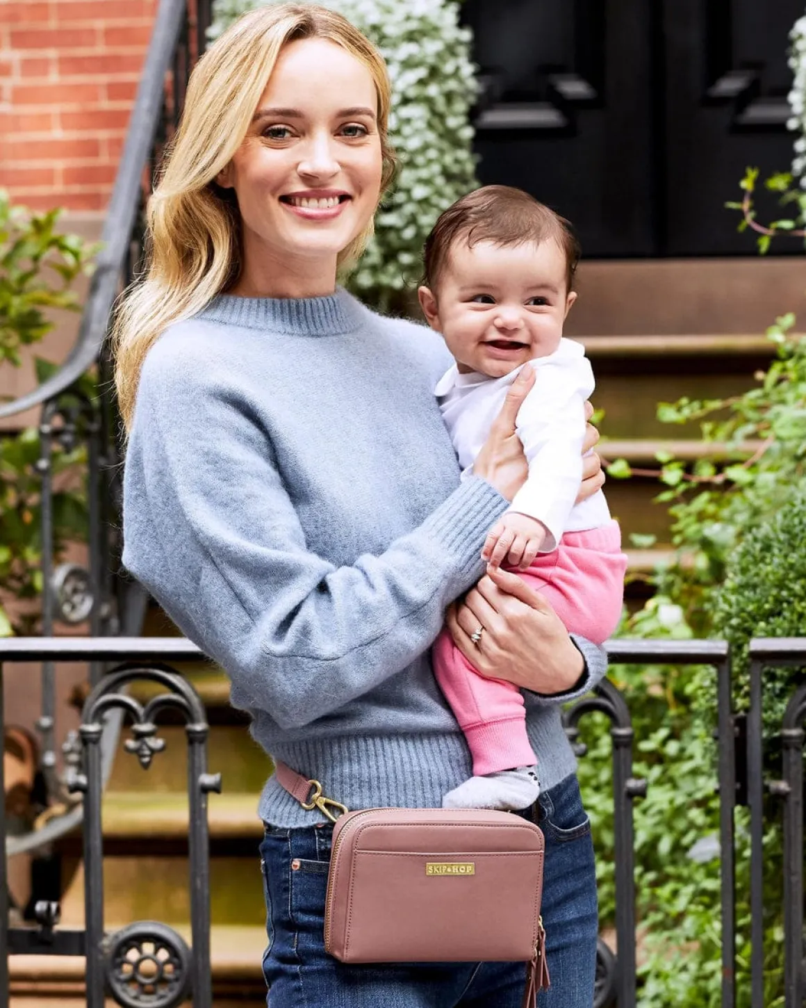 Skip Hop Greenwich Convertible Hip Pack Diaper Bag - Dusty Rose