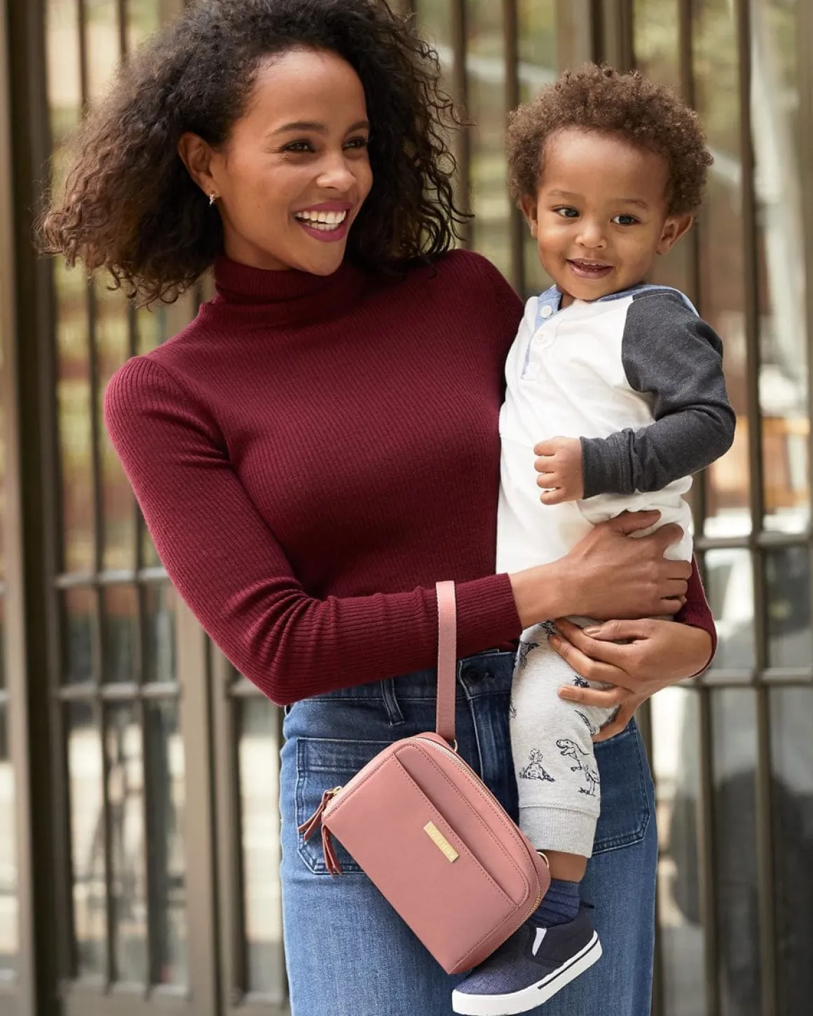 Skip Hop Greenwich Convertible Hip Pack Diaper Bag - Dusty Rose