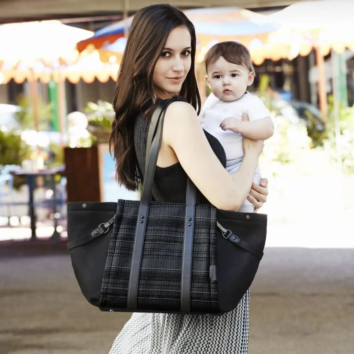 Skip Hop Highline Tote Diaper Bag - Black Granite