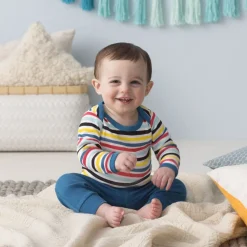 Skip Hop Long Sleeve Bodysuit & Pant Set - Stripes (6 Months)
