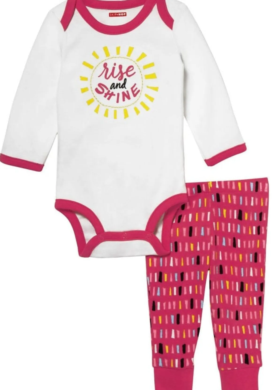 Skip Hop Long Sleeve Bodysuit & Pant Set, Rise & Shine - Confetti (Newborn)