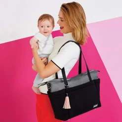 Skip Hop Nolita Neoprene Tote Diaper Bag - Black/Grey