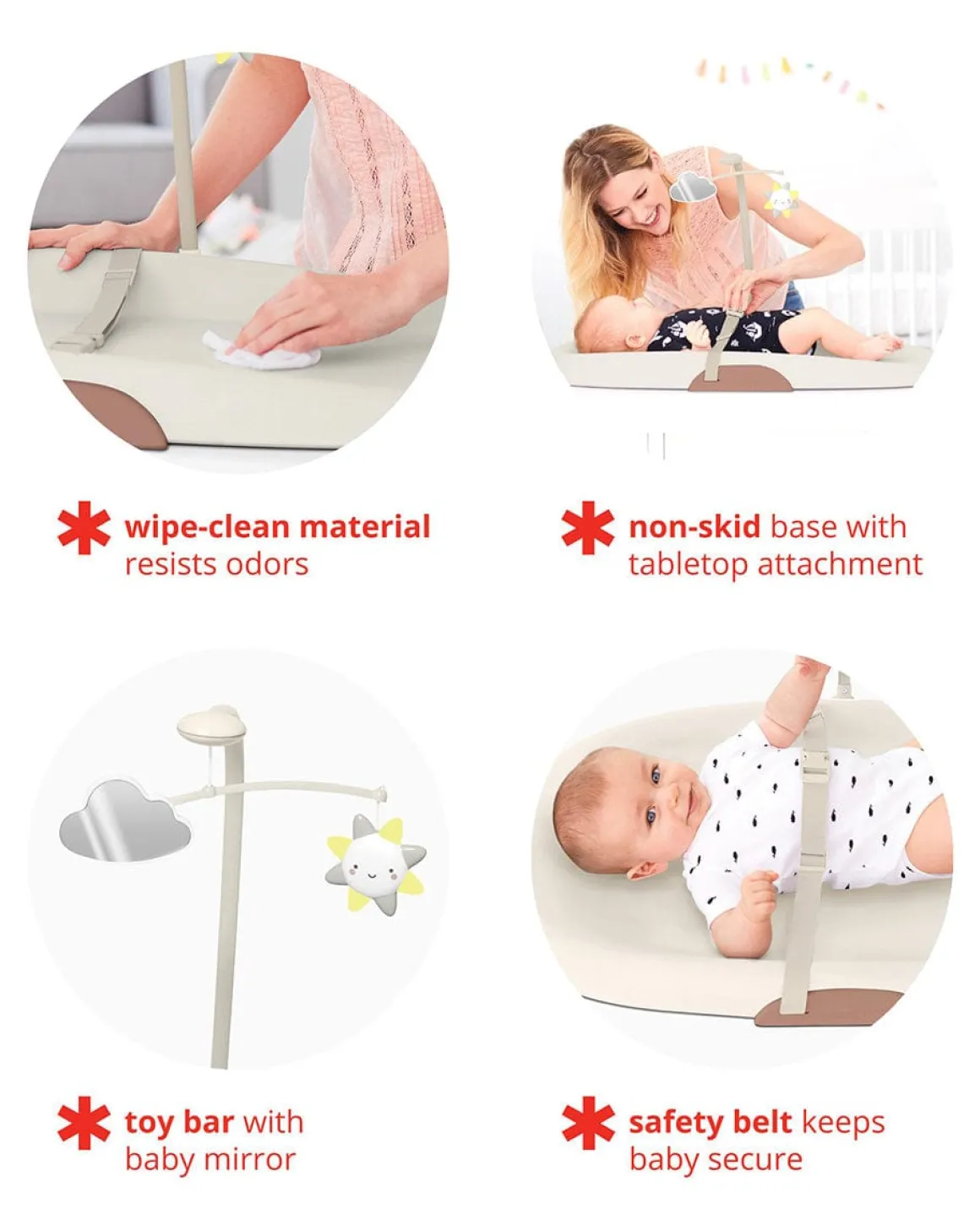 Skip Hop Nursery Style Wipe-Clean Changing Pad - Oat