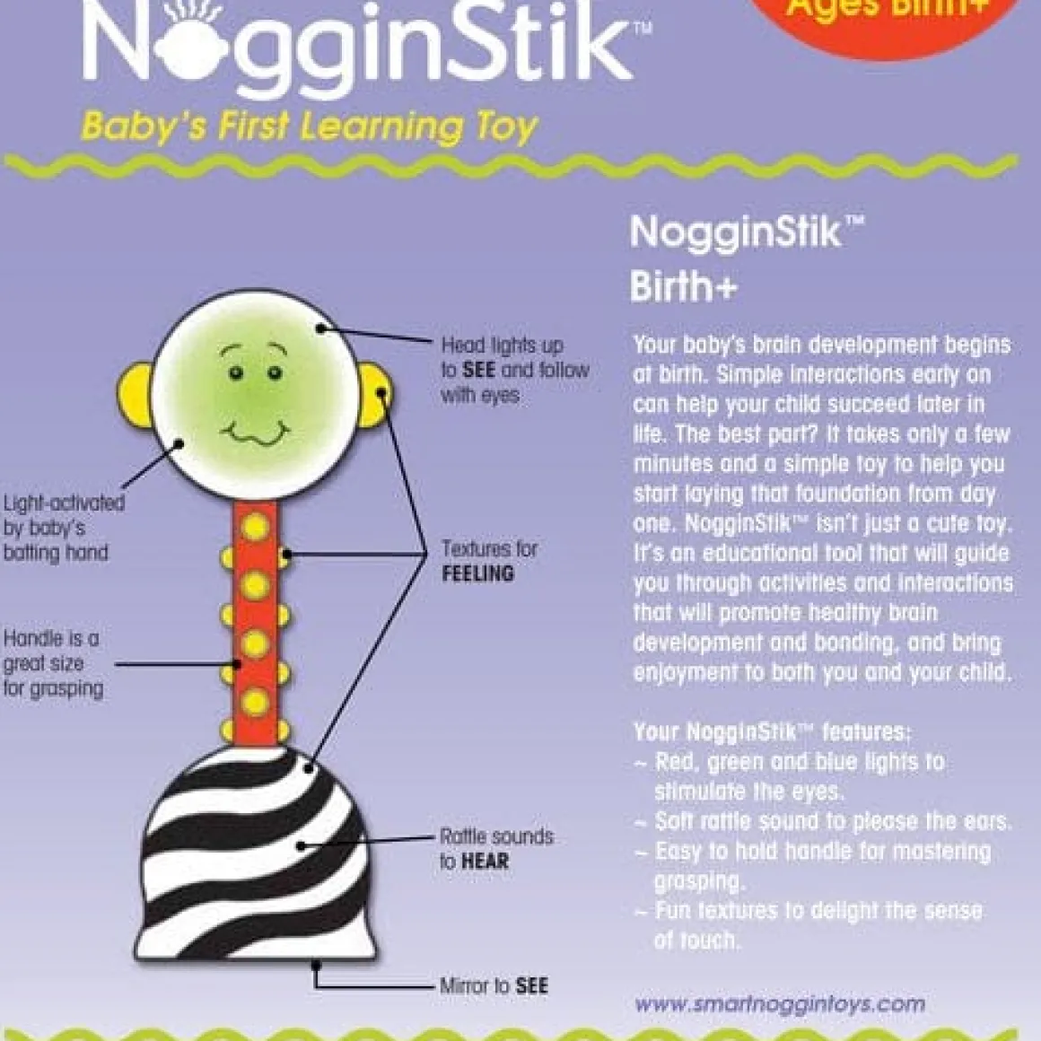 SmartNoggin Noggin Stik Light-up Rattle