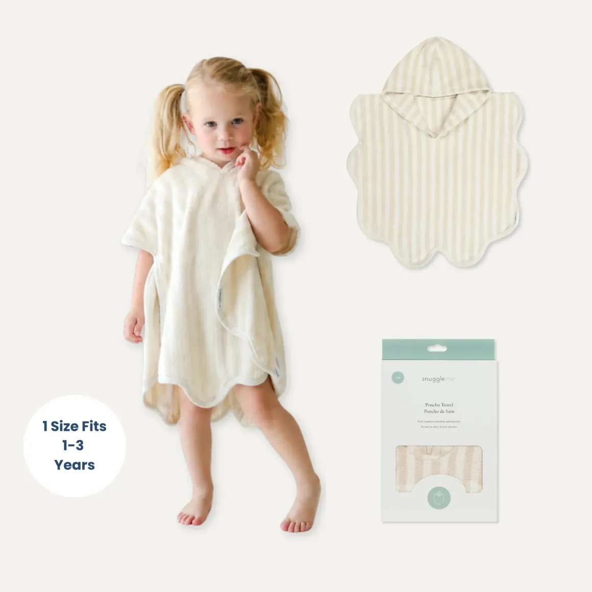 Snuggle Me Poncho Towel - Natural