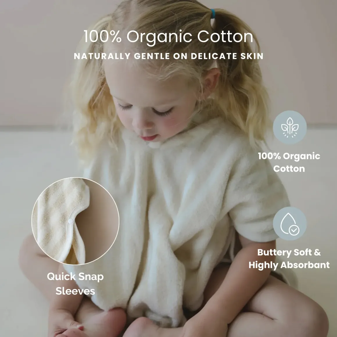 Snuggle Me Poncho Towel - Natural
