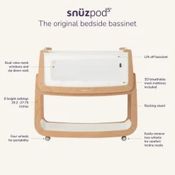 Snuz SnuzPod 5 Bedside Bassinet - Cashmere