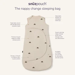 Snuz SnuzPouch Sleeping Bag, 1.0 TOG - Cashmere/Cross (0-6 months)