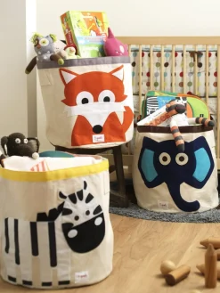3 Sprouts Storage Bin - Zebra White & Black