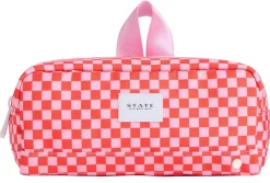 State Bags Clinton Pencil Case - Strawberry Check